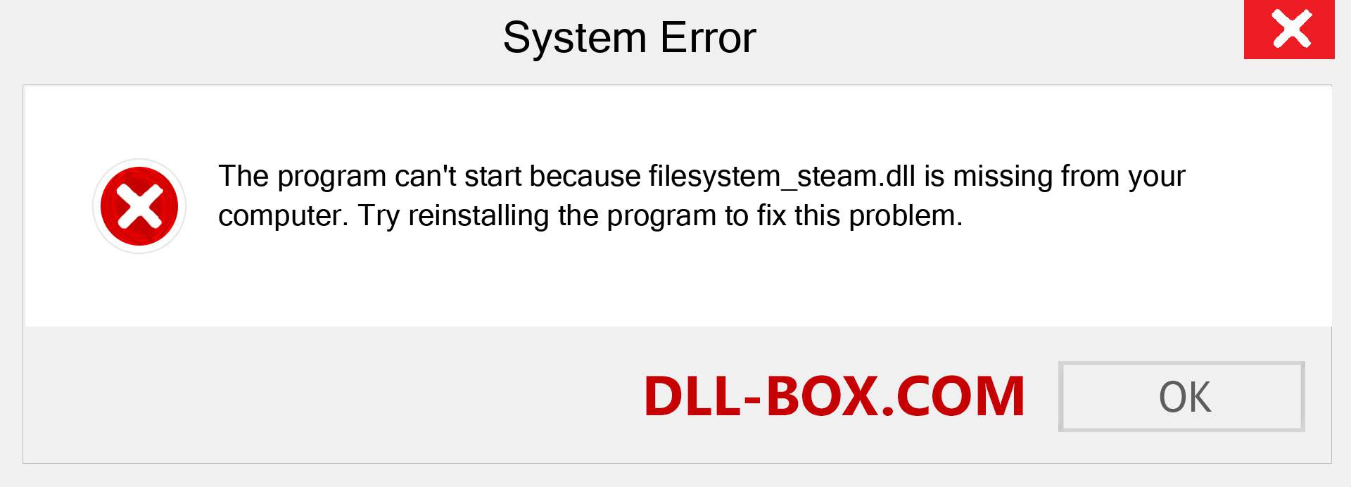  filesystem_steam.dll file is missing?. Download for Windows 7, 8, 10 - Fix  filesystem_steam dll Missing Error on Windows, photos, images